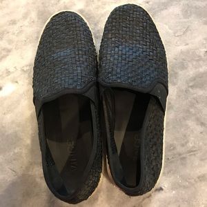 Vince Black Leather Loafers